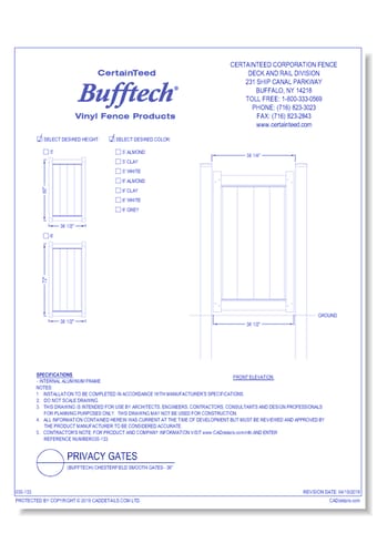 Bufftech: Chesterfield Smooth Gates (36")