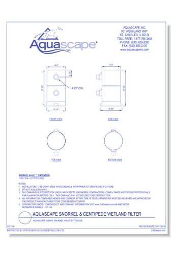 Aquascape Pumps: Snorkel Vault Extension