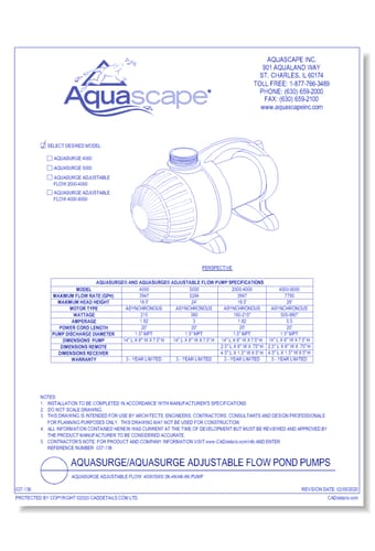 AquaSurge/AquaSurgePRO: 4000/5000 2K-4K/4K-8K Pump