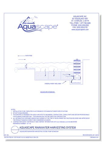 Aquascape Rainwater Harvesting System: Pump Intake Bay