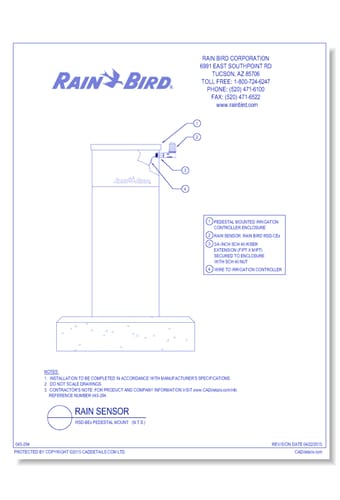 RSD-CEx Rain Sensor, Pedestal Mount
