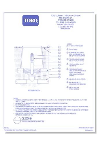 DL2000®  Air / Vacuum Relief Valve on PVC Tee