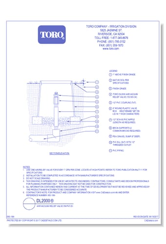 DL2000®  Air / Vacuum Relief Valve on PVC Ell