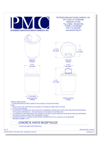 TCR-MD-30 Round Waste Receptacle