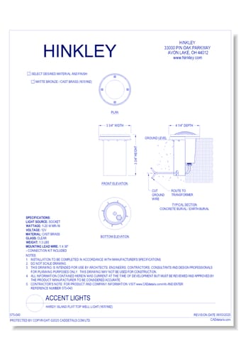 Hardy Island Flat Top Well Light (16701MZ)