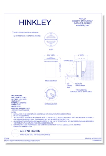 Hardy Island Grill Top Well Light (16704MZ)