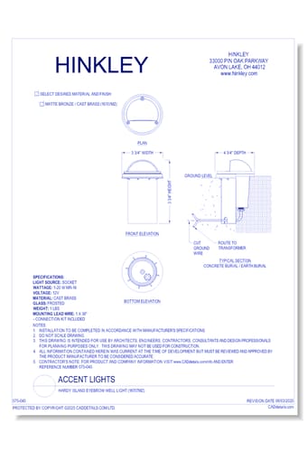 Hardy Island Eyebrow Well Light (16707MZ)
