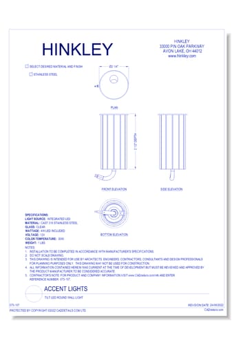Tilt LED Round Wall Light