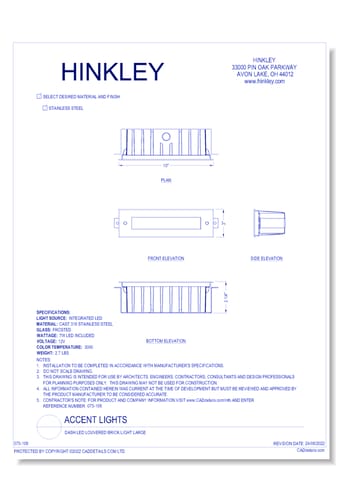 Dash LED Louvered Brick Light Large