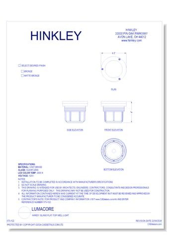 Hardy Island Flat Top Well Light