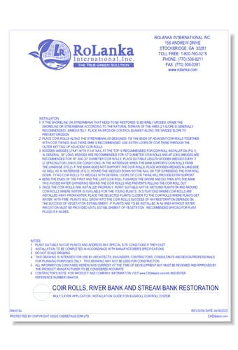 Coir Rolls, Riverbank and Stream Bank Restoration (Installation Guide)