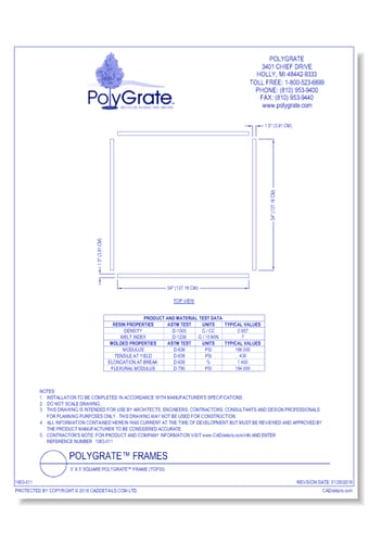5' x 5' Square PolyGrate™ Frame (TGF55)