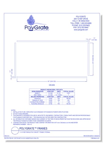 4' x 8' Rectangle PolyGrate™ Frame (TGF9648)