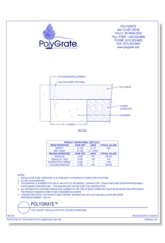 PolyGrate™ Installation with Concrete Surround