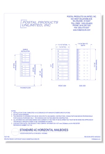 9 Door Horizontal 4C Mailbox – N1029443