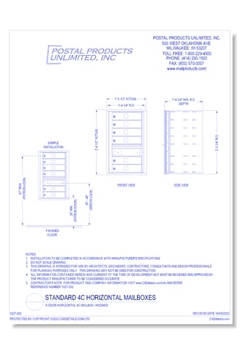 6 Door Horizontal 4C Mailbox – N1029453