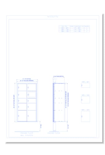 9 Door Recessed Wall Mount 15" Parcel Locker - Model 1 (N1032770)