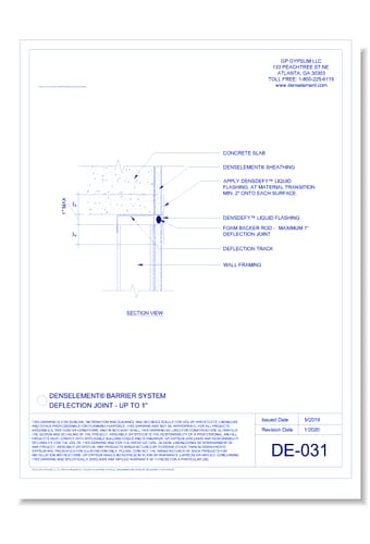 DE-031 - Deflection Joint - Up To 1 Inch
