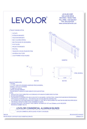LEVOLOR Commerical Metal Blinds: Riviera 1/2 Inch Blind  
