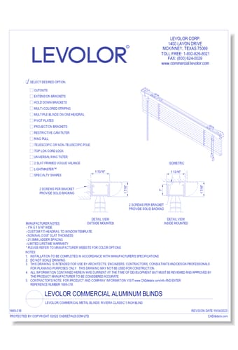 LEVOLOR Commerical Metal Blinds: Riviera Classic 1 Inch Blind