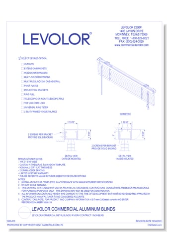 LEVOLOR Commerical Metal Blinds: Riviera Contract 1 Inch Blind
