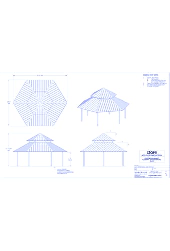 28' Duo-Top Hexagonal Shelter