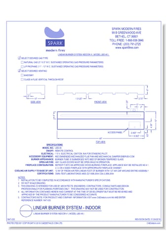 Linear Burner System Indoor 4' ( Model LBS 48 )