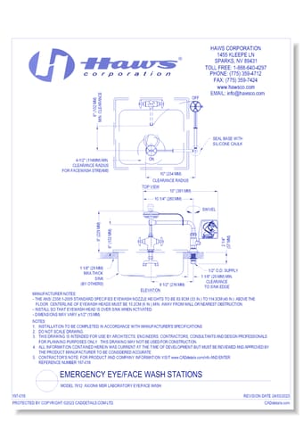 Model 7612: AXION® MSR Laboratory Eye/Face Wash