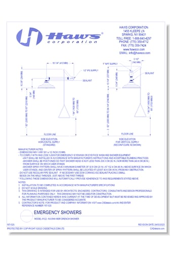 Model 8122: AXION® MSR Drench Shower 