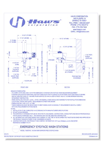 Model 7360BTWC: AXION® MSR Barrier-Free Eye/Face Wash