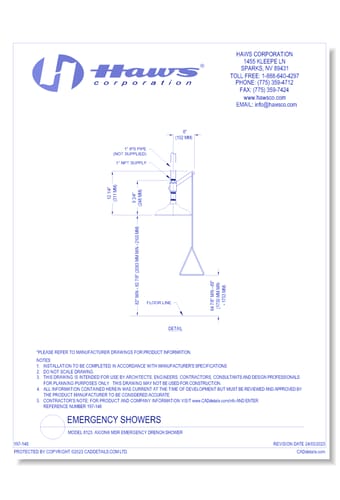 Model 8123: AXION® MSR Emergency Drench Shower