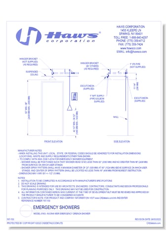 Model 8163: AXION® MSR Emergency Drench Shower