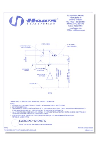Model 8169: AXION® MSR Emergency Drench Shower