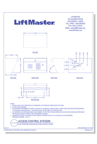 Intercom Screen Autocad EL1SS: Telephone Intercom and Access Control System - CADdetails