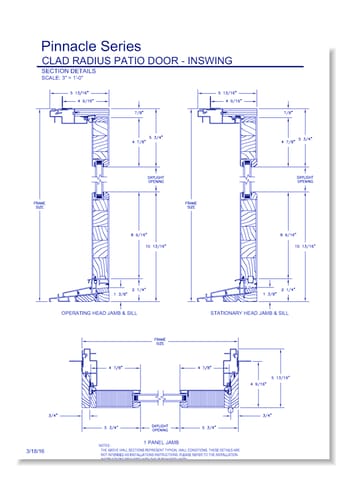 Pinnacle Clad Seg-Top Patio Door: Section Details