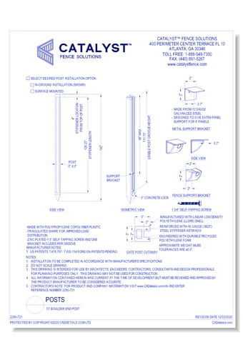 12' Boulder End Post
