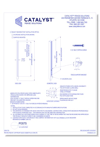 8.5' Gate Post