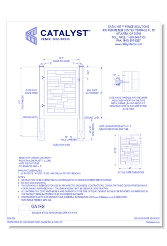 Boulder Steel Reinforced Gate 6' H x 4' W