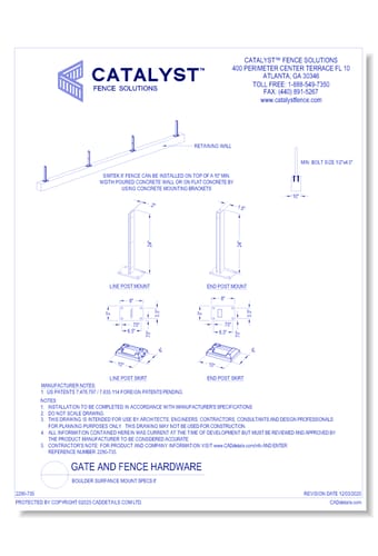 Boulder Surfance Mount Specs 8'