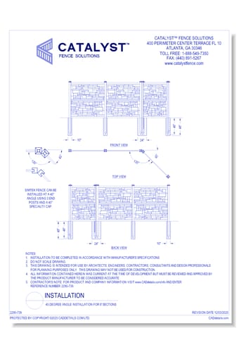 45 Degree Angle Installation For 8' Sections