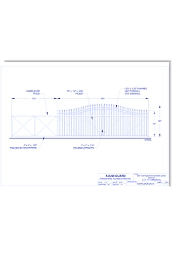 20' Cantilever Commercial Victoria Quad 04 Arch 3-CH 72" (GT04C240CV723)