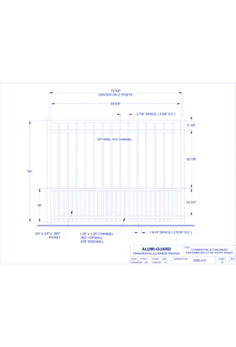 Commercial & Concealed Fastener Manchester 54" Puppy Picket (CCFA544S0-2)