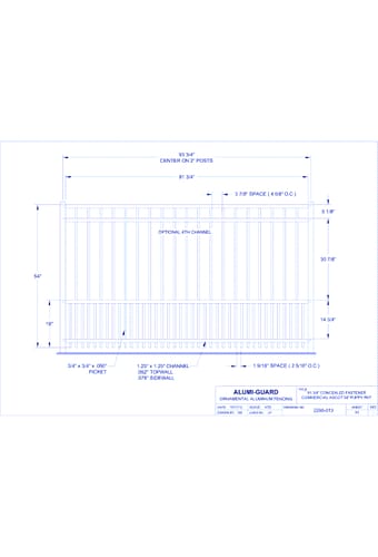 Concealed Fastener Commercial Manchester 54" Puppy Picket (CFA544S0-2)