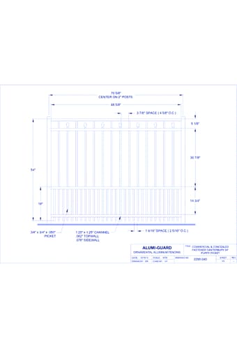 Commercial & Concealed Fastener Salem 54" Puppy Picket (CCFC544S0-2)