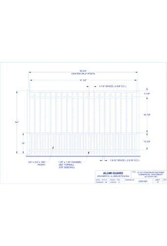 Concealed Fastener Commercial Salem 54" Puppy Picket (CFC544S0-2)
