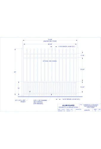 Commercial & Concealed Fastener Newcastle 60" Puppy Picket (CCFB604S0-2)