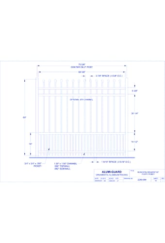 6' Municipal Newcastle 60" Puppy Picket (M6B604S0-2)