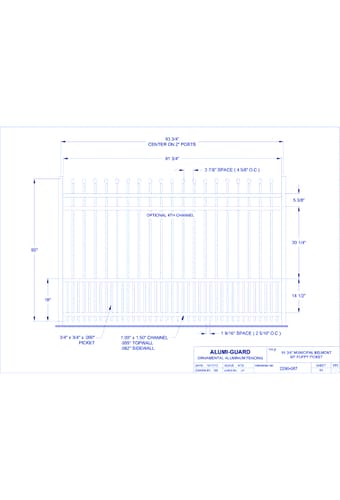 8' Municipal Newcastle 60" Puppy Picket (M8B604S0-2)