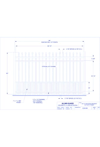 8' Industrial Newcastle 60" Puppy Picket (I8B604S0-2)