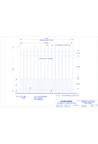 Commercial & Concealed Fastener Newcastle Staggered 60" Puppy Picket (CCFH604S0-2)